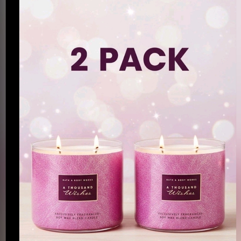 2 Bath & Body Works A Thousand Wishes 3 Wick Candle 2 X Bundle